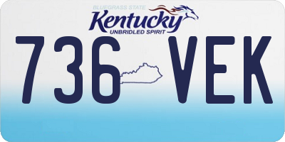 KY license plate 736VEK