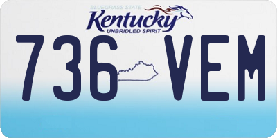 KY license plate 736VEM