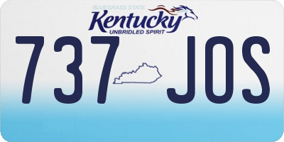 KY license plate 737JOS