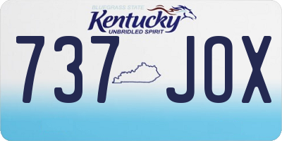 KY license plate 737JOX