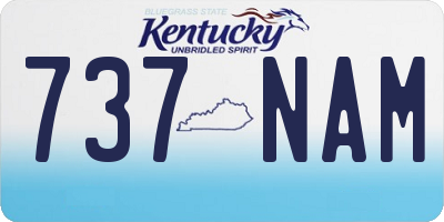 KY license plate 737NAM