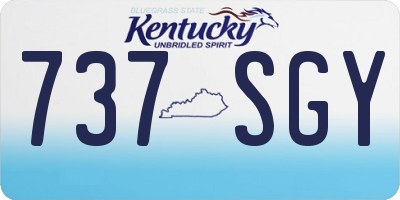 KY license plate 737SGY