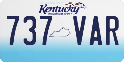 KY license plate 737VAR