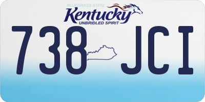 KY license plate 738JCI