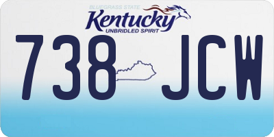 KY license plate 738JCW