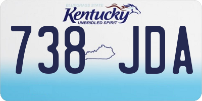 KY license plate 738JDA