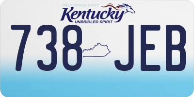 KY license plate 738JEB