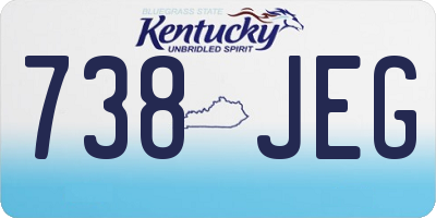 KY license plate 738JEG