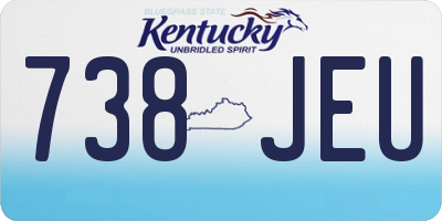 KY license plate 738JEU