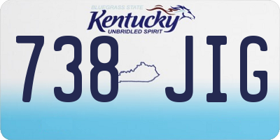 KY license plate 738JIG