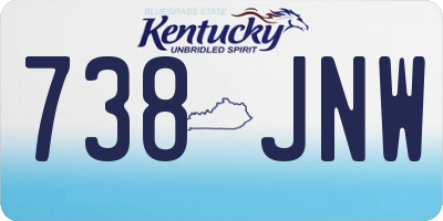 KY license plate 738JNW