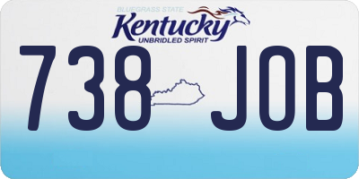 KY license plate 738JOB