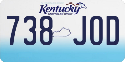 KY license plate 738JOD