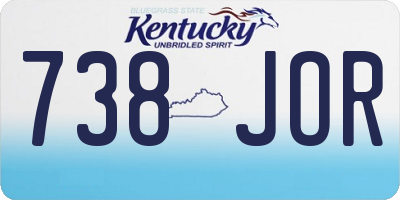 KY license plate 738JOR