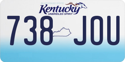 KY license plate 738JOU