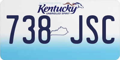 KY license plate 738JSC