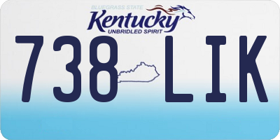 KY license plate 738LIK
