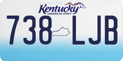 KY license plate 738LJB