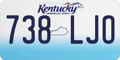 KY license plate 738LJO