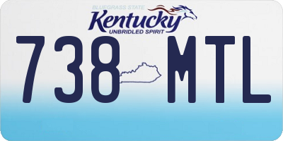 KY license plate 738MTL