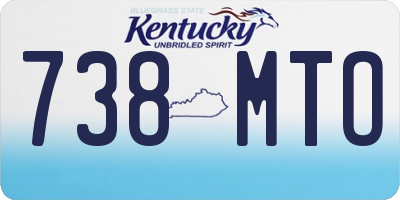 KY license plate 738MTO
