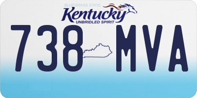 KY license plate 738MVA