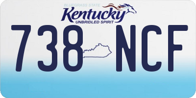 KY license plate 738NCF