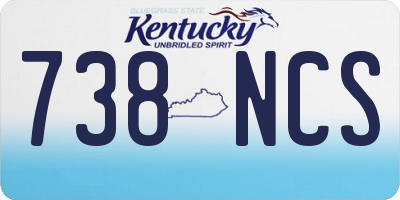 KY license plate 738NCS