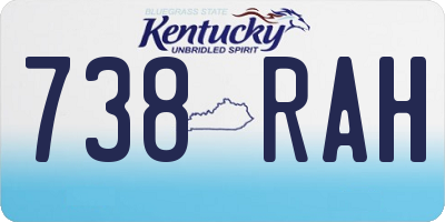 KY license plate 738RAH