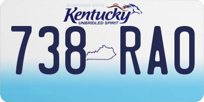 KY license plate 738RAO