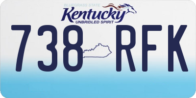 KY license plate 738RFK