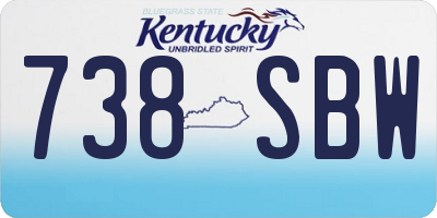 KY license plate 738SBW
