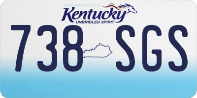 KY license plate 738SGS