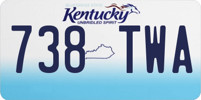 KY license plate 738TWA