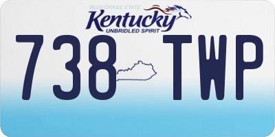 KY license plate 738TWP