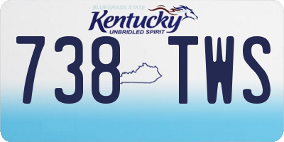 KY license plate 738TWS