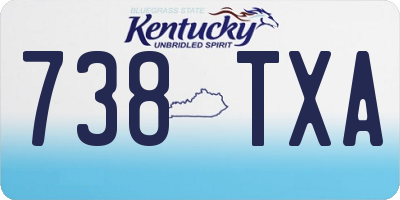 KY license plate 738TXA