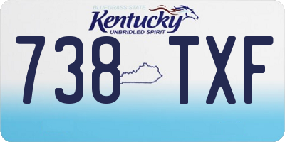 KY license plate 738TXF