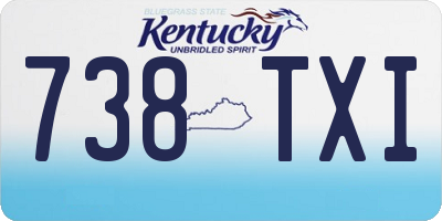 KY license plate 738TXI