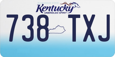 KY license plate 738TXJ