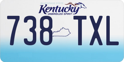 KY license plate 738TXL