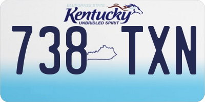 KY license plate 738TXN