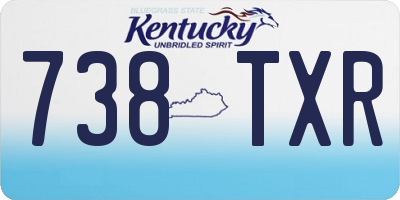 KY license plate 738TXR