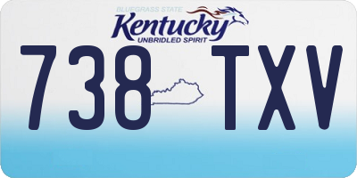 KY license plate 738TXV