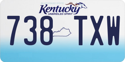 KY license plate 738TXW