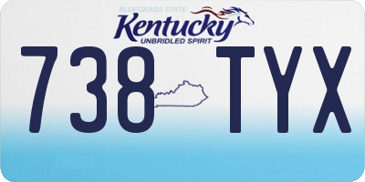 KY license plate 738TYX