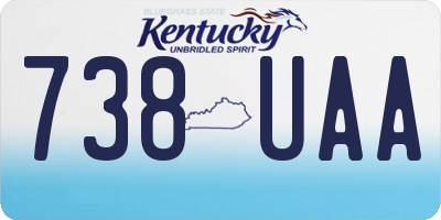 KY license plate 738UAA