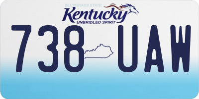 KY license plate 738UAW