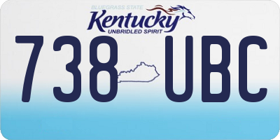 KY license plate 738UBC
