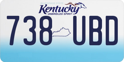 KY license plate 738UBD